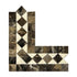 Emperador Dark BIAS Border CORNER w/ C. Marfil Dots Polished